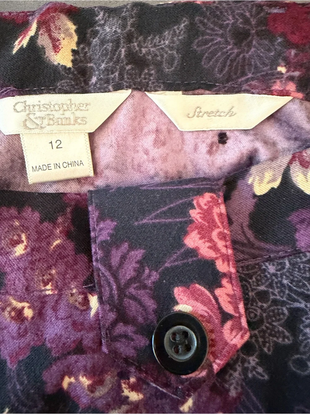 Vintage Christopher & Banks Floral A-Line Skirt in Purple and Pink Cottagecore